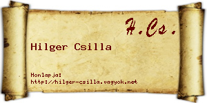 Hilger Csilla névjegykártya